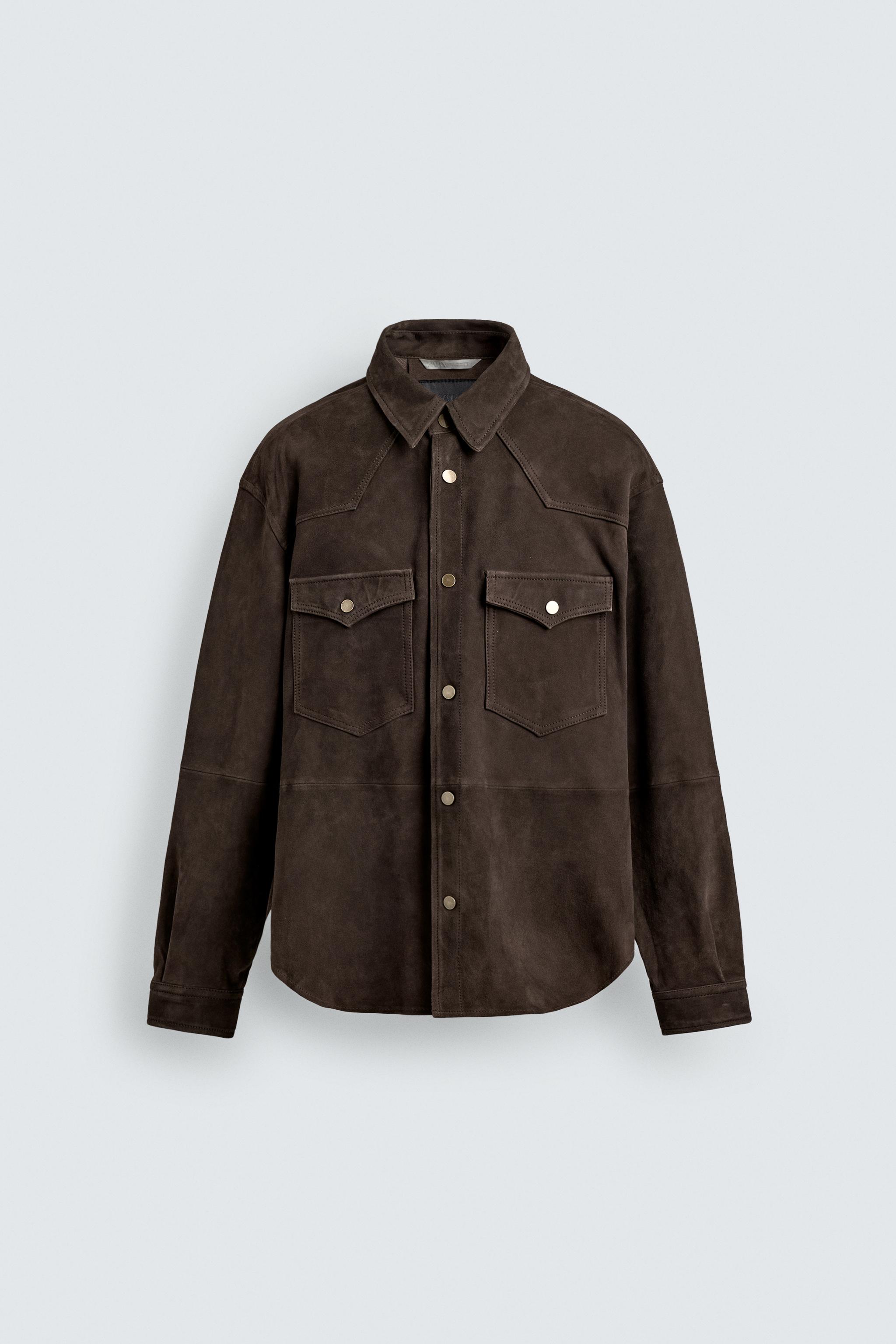 REGULAR FIT SUEDE OVERSHIRT